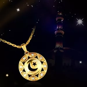 Gold Crescent Islam Pendant Unwavering Design