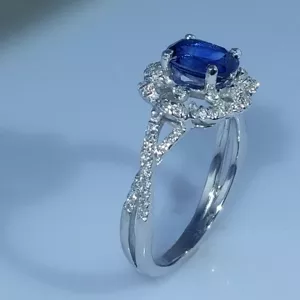 Кольцо с сапфиром 1, 4ct  и бриллиантами 0, 34 ct  арт: 22