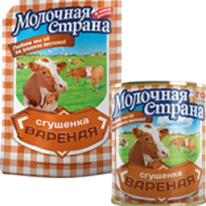 Сгущенка в ассортименте «Молочная страна»