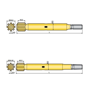 Хвостовик аналог Sandvik/Tamrock  HL 500,  HL 500 S,  HL 550 S,  HL 560 S