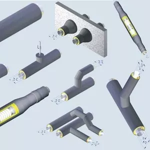 Трубы ППУ изоляции, фасонне изделия, компенсаторы, краны шаровые.